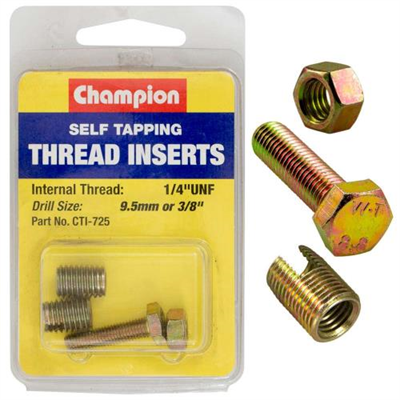 Champion S/Tapp. Thread Insert - 1/4in UNF -2pk