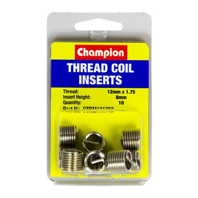 Champion M12 x 1.75 x 8mm Thread Insert Refills -10pk