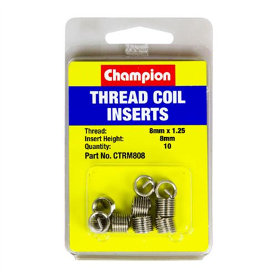 Champion M8 x 1.25 x 8mm Thread Insert Refills -10pk