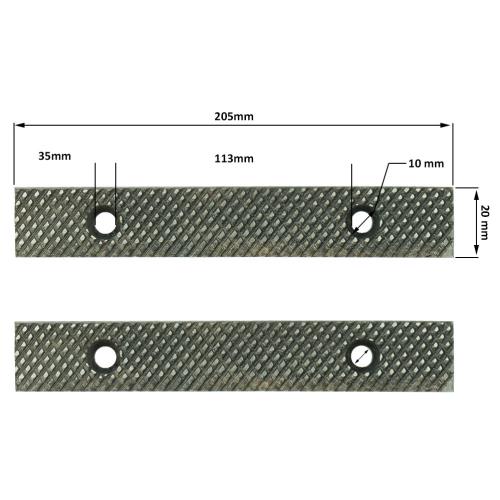 Groz  Spare Jaws For GZ35404 8in / 200mm Vice (Pair)