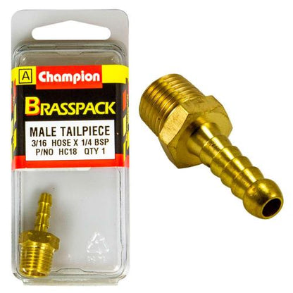 Champion Brass 3/16in x 1/4in Male Hose Barb