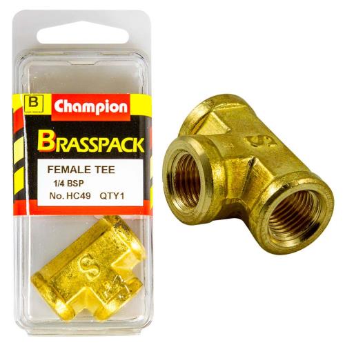 Champion Brass 1/4in Female 'T' Joiner