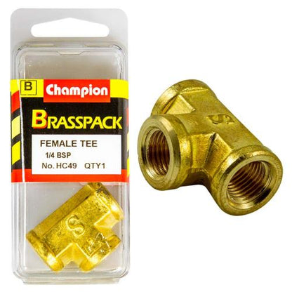 Champion Brass 1/4in Female 'T' Joiner