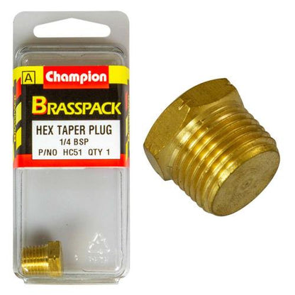 Champion Brass 1/4in BSP Hex Taper Plug