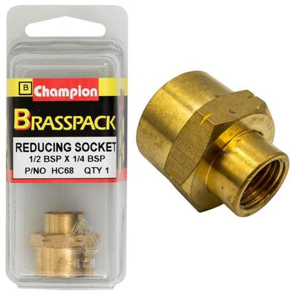 Champion Brass 1/2in x 1/4in BSP Reducing Socket