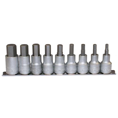 Teng 9pc 1/2in Dr AF Hex Bit Socket Set 3/16-5/8in