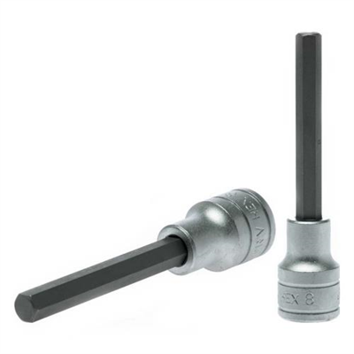 Teng 1/2in Dr. Bit Socket Hex 8mm x 100mm (L)