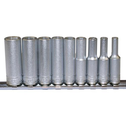 Teng 9pc 1/4in Dr. Metric Deep Socket Set 4-13mm 6Pnt