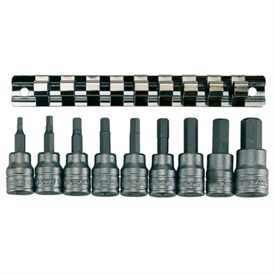 Teng 9pc 3/8in Dr. Metric Hex Bit Skt Set 3-12mm