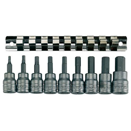 Teng 9pc 3/8in Dr. Metric Hex Bit Skt Set 3-12mm