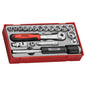 Teng 19pc 3/8in Dr. Skt & Acc Set 8-22mm - TC-Tray