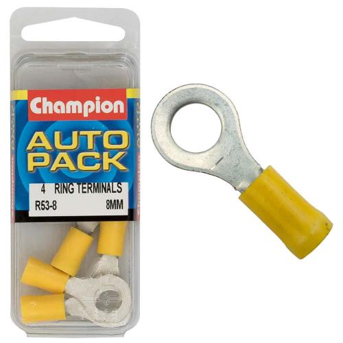 Champion 8mm Yellow Ring Terminal