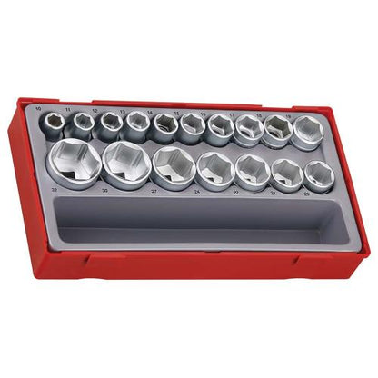 Teng 17pc 1/2in Dr. 6Pnt Skt Set 10-32mm - TC-Tray