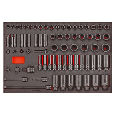 Teng 73pc 3/8 & 1/2in Dr. Metric Imp Skt & Acc Set (EVA)