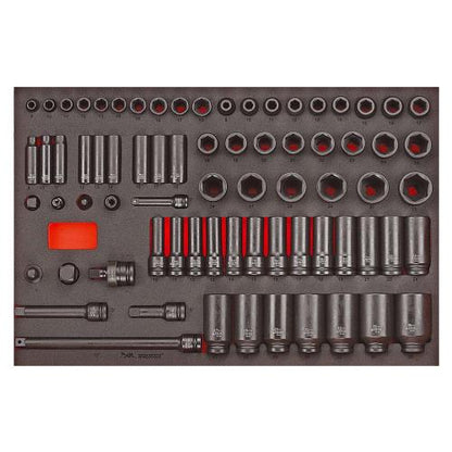 Teng 73pc 3/8 & 1/2in Dr. Metric Imp Skt & Acc Set (EVA)