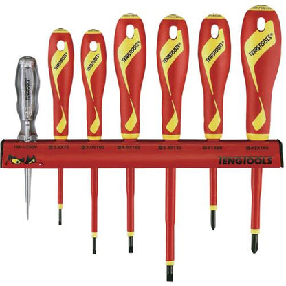 Teng Screwdriver Set 7pcs VDE 1000v Wall Rack