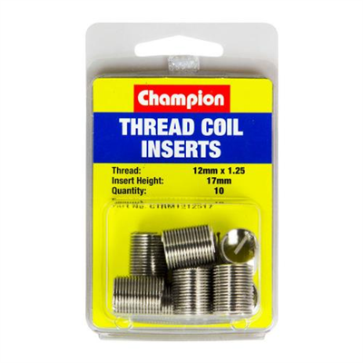 Champion M12 x 1.25 x 17mm Thread Insert Refills -10pk
