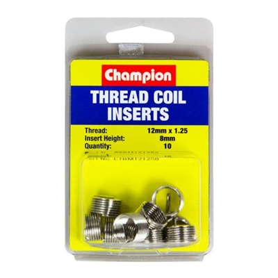 Champion M12 x 1.25 x 8mm Thread Insert Refills -10pk