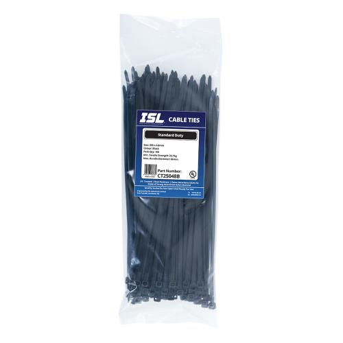 ISL 250 x 4.8mm UV Nylon Cable Tie - Blk. - 100pk