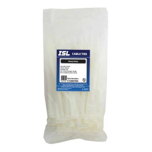 ISL 200 x 7.6mm Nylon Cable Tie - Nat. - 100pk