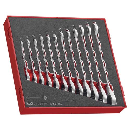 Teng 12pc Ratchet Combination Spanner Set 8-19mm - TED-Tray