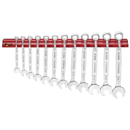 Teng 12pc Anti-Slip Comb. Spanner Set 8-19mm w/ Wall Rack