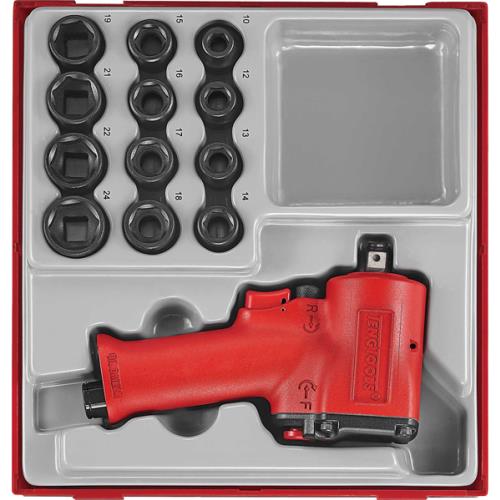 Teng 13pc 1/2in Dr. Mini Air Imp.Wr. & Skt Set-TTD-Tray**