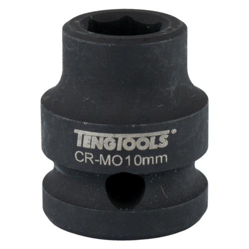 Teng 1/2in Dr. Stubby Impact Socket 10mm DIN