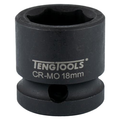 Teng 1/2in Dr. Stubby Impact Socket 18mm DIN