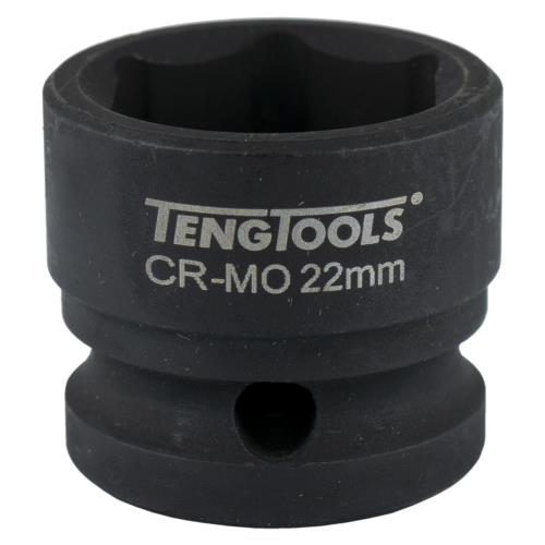 Teng 1/2in Dr. Stubby Impact Socket 22mm DIN