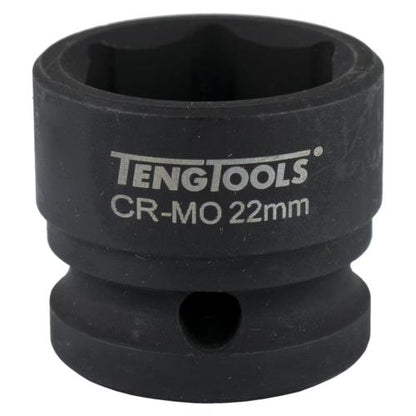 Teng 1/2in Dr. Stubby Impact Socket 22mm DIN