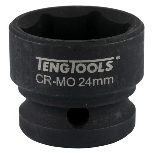 Teng 1/2in Dr. Stubby Impact Socket 24mm DIN