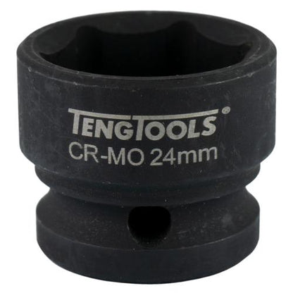 Teng 1/2in Dr. Stubby Impact Socket 24mm DIN