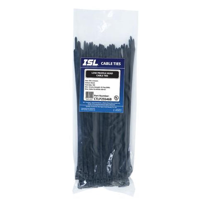 ISL 255x4.6mm Low Profile Cable Tie - UV Blk - 100pk