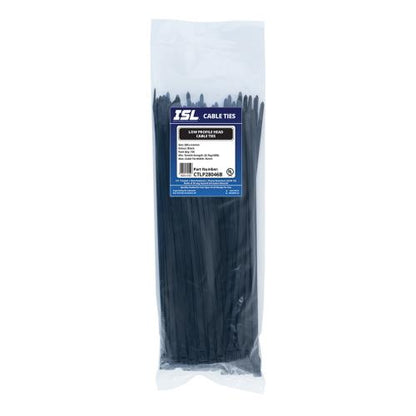 ISL 280x4.6mm Low Profile Cable Tie - UV Blk - 100pk