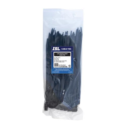 ISL 280x7.6mm Low Profile Cable Tie - UV Blk - 100pk