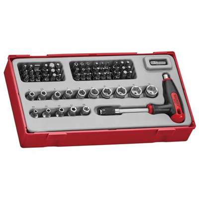 Teng 62pc T-Handle Socket & Bits Set - TC-Tray