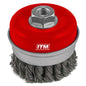 ITM Twist Knot Cup Brush Stainless Steel 100mm w/Band