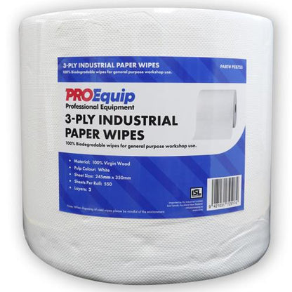 ProEquip 3-Ply Industrial Paper Wipes - 550 Sheets