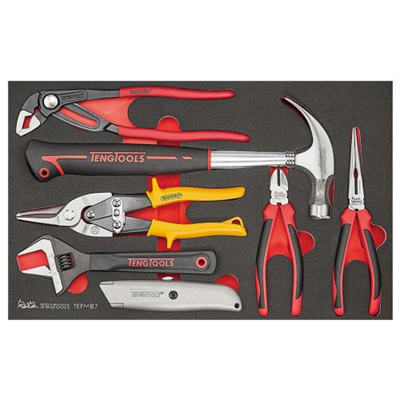 Teng 7pc Plier And Hammer Set (EVA)
