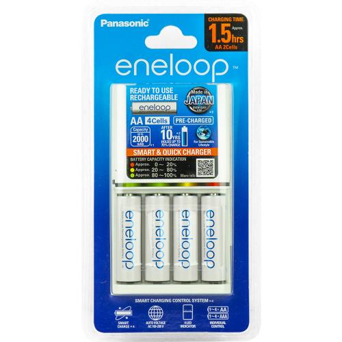 Panasonic 220-240V Smart & Quick Charger w/4 x AA Batteries
