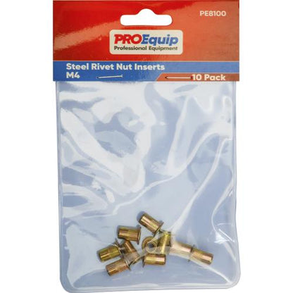 ProEquip M4 Steel Rivet Nut Inserts - 10pk