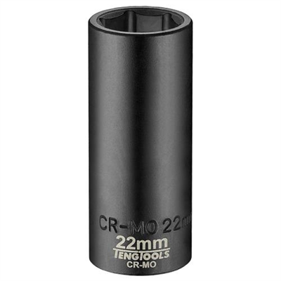 Teng 1/2in Dr. Deep Impact Socket 22mm ANSI