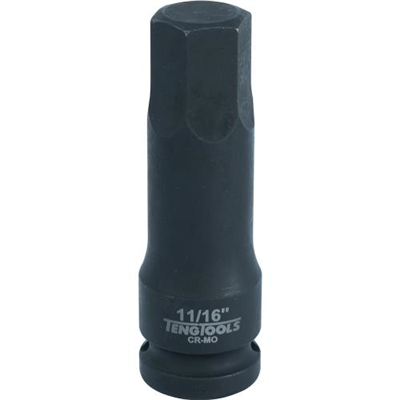 Teng 1/2in Dr. Hex Bit Impact Socket 11/16