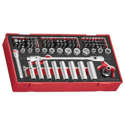 Teng 87pc 1/4in Dr. Socket & Bits Set (EVA) - TEA-Tray
