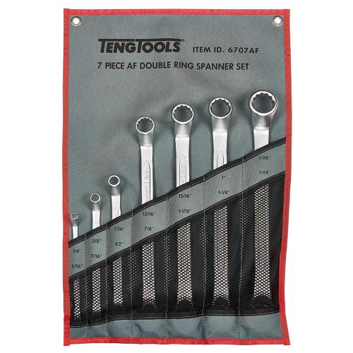 Teng 7pc Double Ring Spanner Set 1/4-1-1/4in