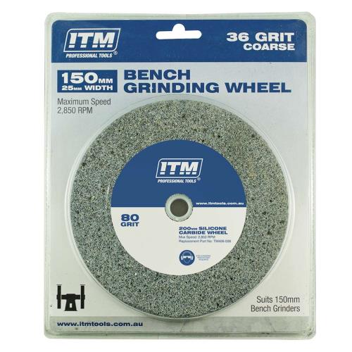 ITM Grinding Wheel Aluminium Oxide 150 x 25mm 36 Grit Coarse