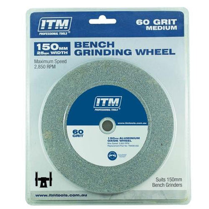 ITM Grinding Wheel Aluminium Oxide 150 x 25mm 60 Grit Medium