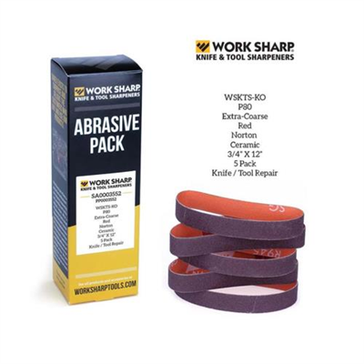 Worksharp Belt Pack 5pc P80 Ceramic Oxide WSKTS-KO