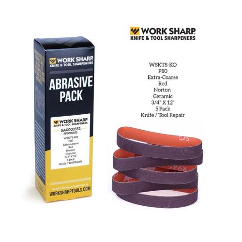 Worksharp Belt Pack 5pc P80 Ceramic Oxide WSKTS-KO